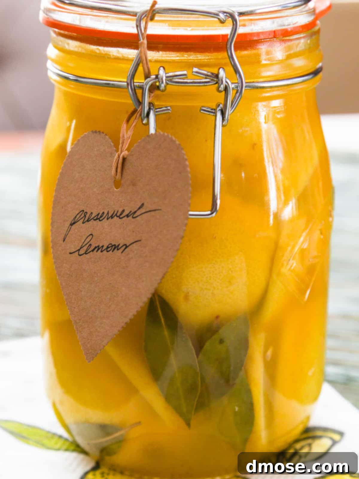 Preserved lemons in a clamp jar.
