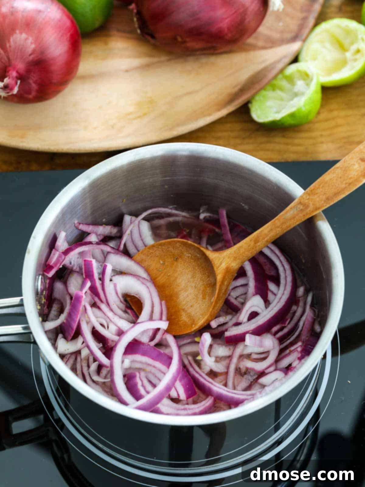 Cooking Mexican Pickled Red Onions.