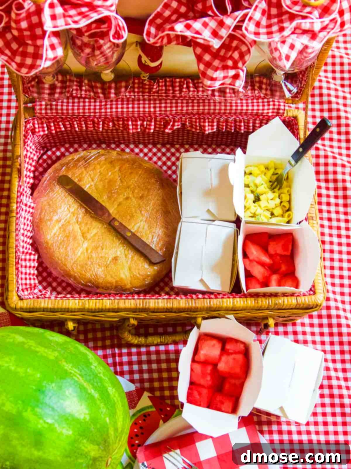 Picnic Ready Pressed Italian Subs 18 Picnic basket with sides and picnic sandwiches.