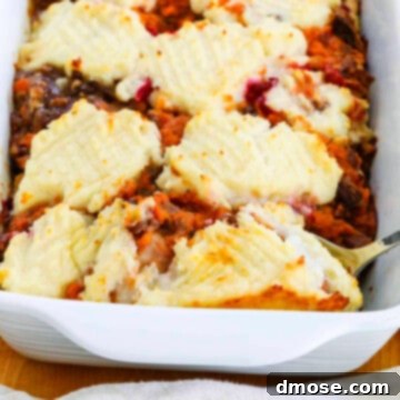 Effortlessly Delicious Turkey Breast 9 A white dish filled with golden bubbly turkey shepherd's pie baked and ready to eat.