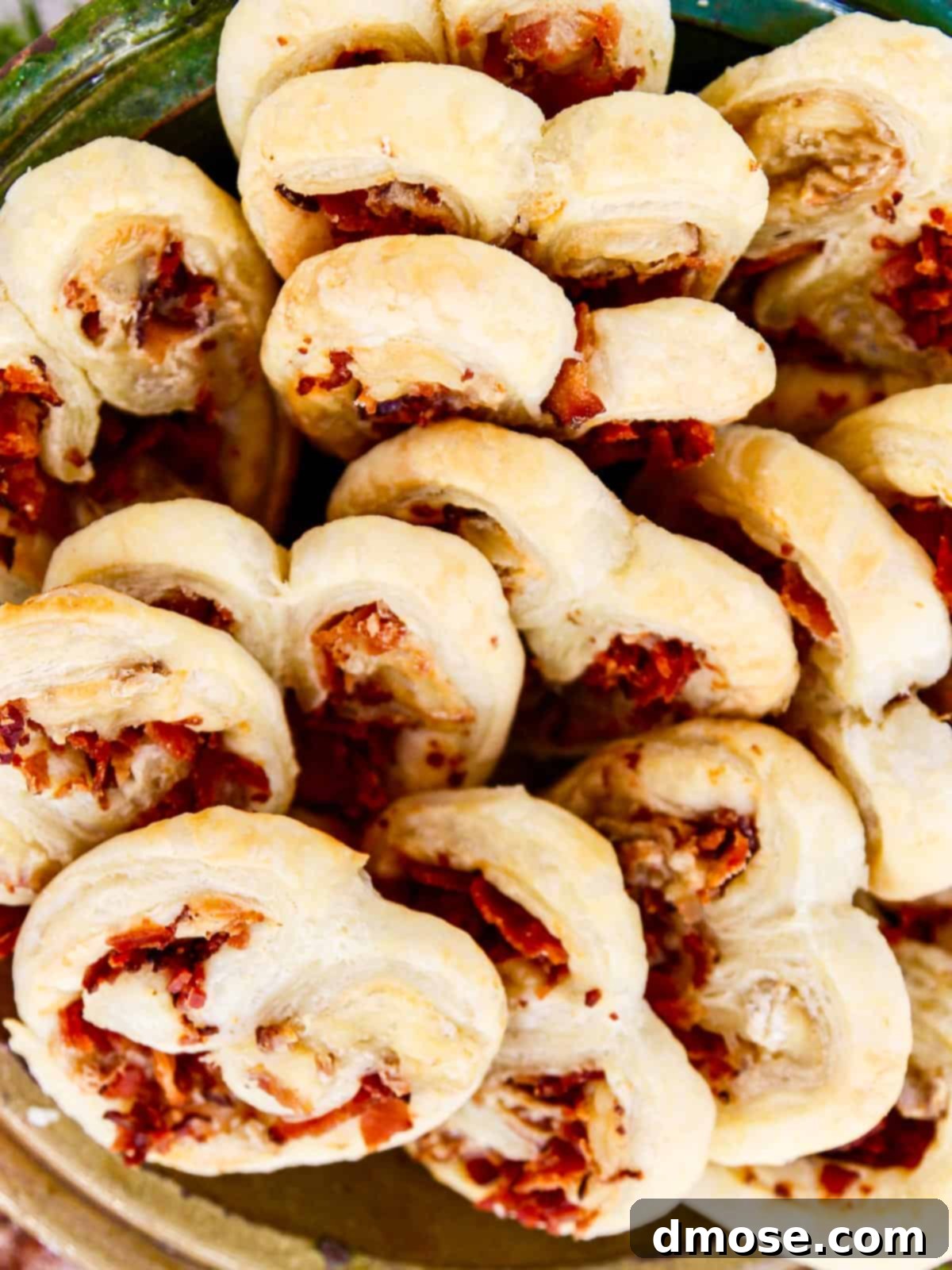 Serve small baked appetizers in bowls at your party.