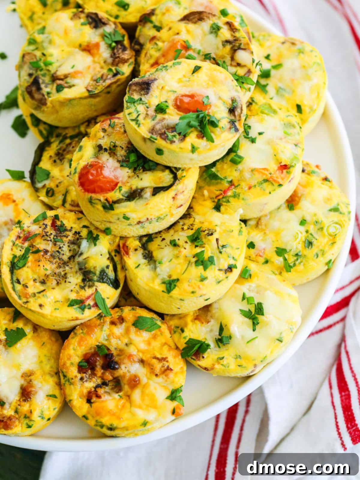 Five kinds of Egg Muffins, showcasing a variety of flavors and ingredients.