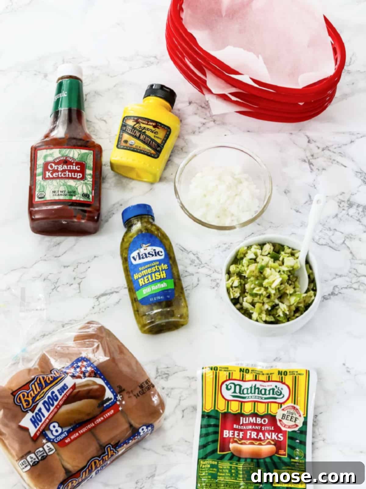 Ingredients to make spiral hot dogs on the grill.