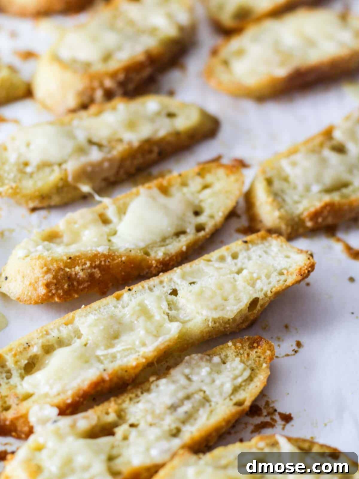 Golden Cheesy Crunch 2 Crispy baguette croutons topped with shaved parmesan cheese.